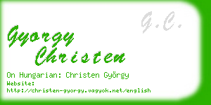gyorgy christen business card